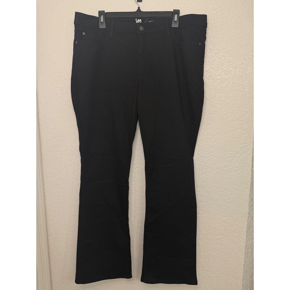 Lee Riders Womens Midrise Bootcut Jeans Black Deep Dyed Size 20M